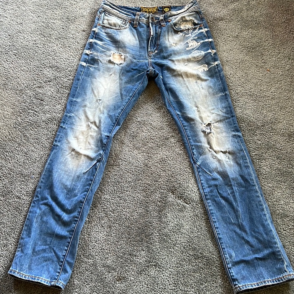AKOO Distressed Blue Men’s Jeans
